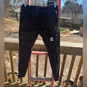 Black Twill Cargo Joggers